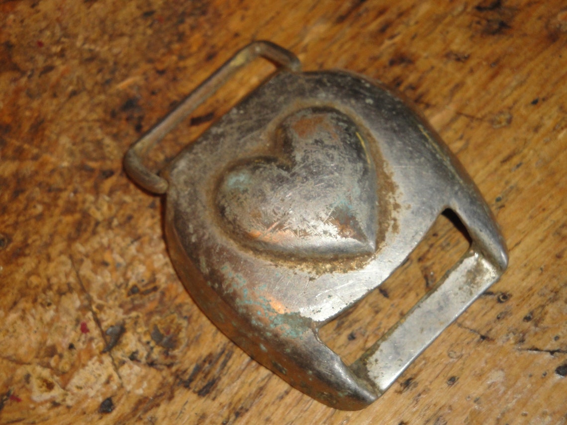 Vintage Metal Heart Horse Harness Buckle Cover Civil War Era Etsy