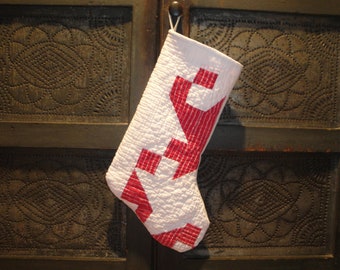 ANTIQUE/VINTAGE CUTTER QUILT CHRISTMAS STOCKING 4 AVAILABLE GREAT GIFT IDEA