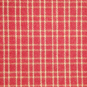 Red And Tea Dye Double Pane Plaid Primitive Woven Cotton Homespun Quilt Sewing Garland Doll Making Rustic Home Decor Apparel Fabric