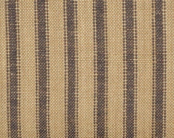 Black Stripe Homespun Ticking Material FAT QUARTER  | Stripe Ticking Material | Primitive Home Decor Quilt Apparel Craft Sewing Material