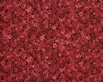 Confetti Floral Reproduction Burgundy Flower Calico Fabric*Old Antique Vintage Look Home Decor Apparel Quilt Doll Craft Fabric FAT QUARTER