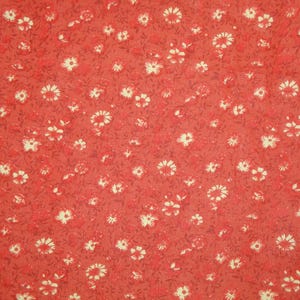 Bloom Orange Flower Cotton Quilt Apparel Sewing DIY Curtain Pillow Home Decor Calico Fabric | Primitive Old Antique Vintage Look Fabric
