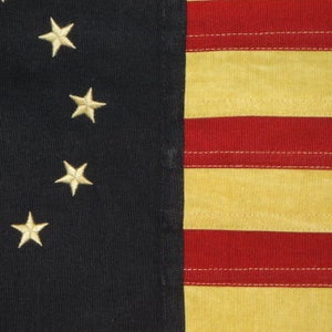 SMALL Primitive Aged Cotton Betsy Ross Flag Rustic Stars And Stripes Old Glory Red White Blue image 2