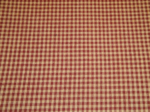 Wine Small Check Homespun Fabric Rag Quilt Sewing Crafting Fabric Doll  Making Fabric Primitive Country Rustic Cotton Woven Sewing Fabric 