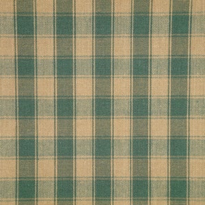 Large Check Fabric | Green And Tea Dye Woven Cotton House Check Fabric | Primitive Country Rustic Cabin Farmhouse Check Home Decor Fabric