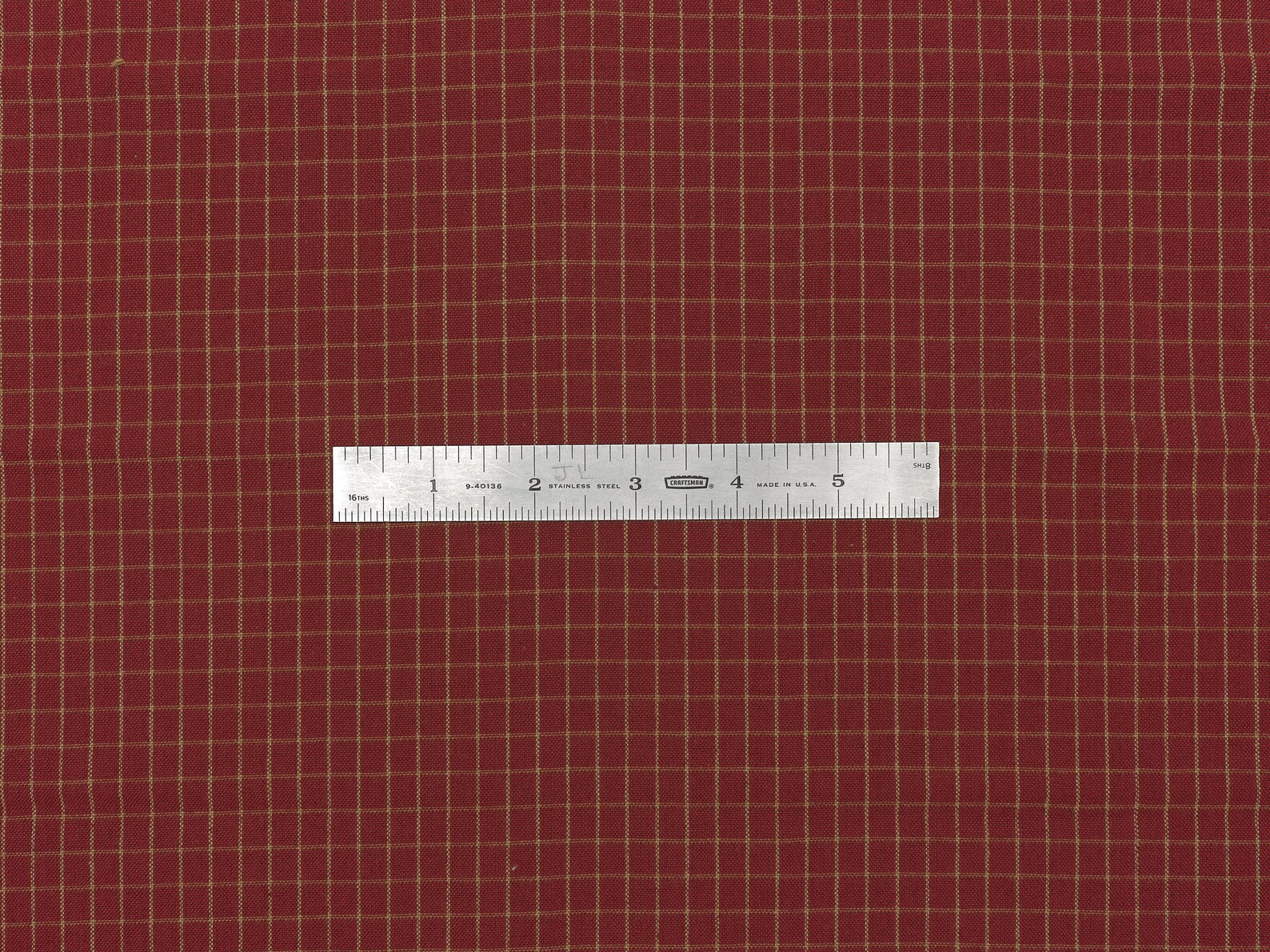 Red and Tea Dye Woven Small Window Pane Plaid Cotton Homespun Fabric ...