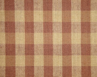 Large Check Fabric FAT QUARTER | Brown Tea Dye Check Homespun Fabric | Cotton Quilt Fabric | Primitive Rustic Country Farmhouse Cabin Fabric