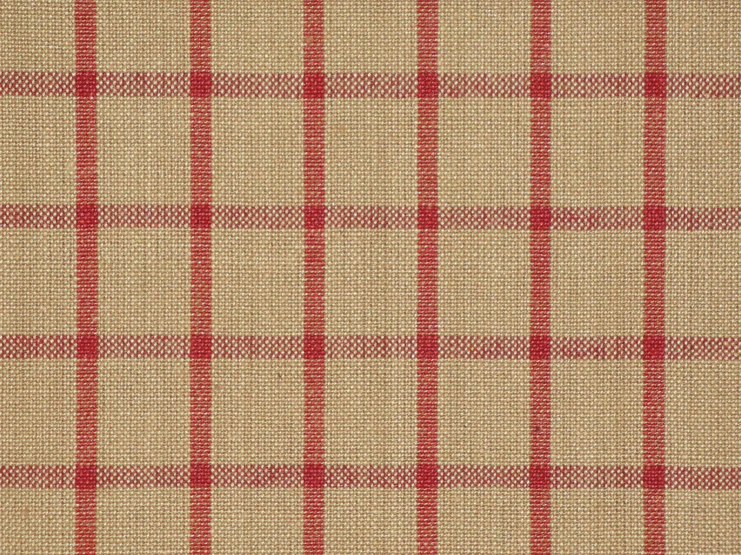 Tea Dye and Red Woven Window Pane Plaid Homespun Fabric FAT QUARTER ...