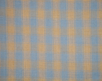 Country Blue House Check Homespun Fabric FAT QUARTER | Primitive Check Fabric | Cotton Quilt Home Decor Apparel Craft Curtain Sewing Fabric