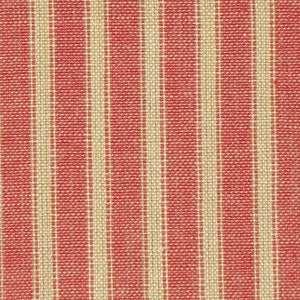 May include: Red and white striped fabric with a woven texture.