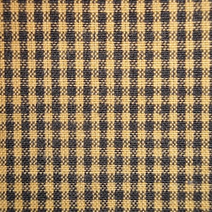 Small Check Homespun Fabric | Mustard And Black Woven Cotton Check Fabric | Apparel Doll Making Curtains Home Decor Primitive Sewing Fabric