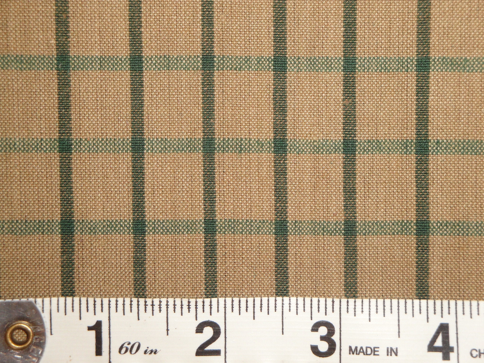 Green Tea Dyed Mini Check Plaid Homespun Fabric