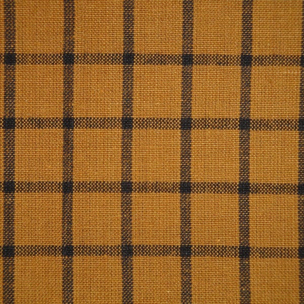 Dunroven House Spice And Black Woven Window Pane Plaid Homespun Fabric * Primitive Fall Cotton Quilt Home Decor Apparel Sewing Fabric