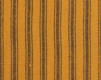 Dunroven House Spice And Black Woven Cotton Ticking Fabric | Striped Primitive Fall Fabric | Cotton Apparel Home Decor Quilt Craft Fabric