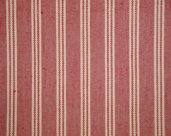 Diamond Textiles Red Americana Stripe Homespun Fabric | Primitive Farmhouse Country Cottage Cabin Home Decor Quilt Apparel Fabric