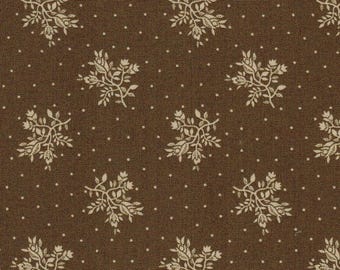 Diamond Textiles A Common Thread By Dawn Hesse Drab Brown Floral Fabric | Doll Making Apparel Quilt  | Farmhouse Country Cottage Fabric