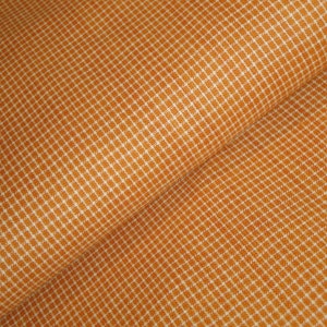 Rustic Woven Orange Homespun Material Window Pane Plaid Material Cotton Rag Quilt Material Primitive Homespun Material Fall Material image 4