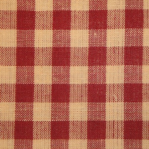 Rustic Woven Homespun Fabric Large Wine Natural Tan Cotton Check | Rustic Country Cabin Cottage  Farmhouse Fabric REMNANT 10 x 44