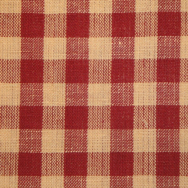 Rustic Woven Homespun Fabric Large Wine Natural Tan Woven Check | Rag Quilt Craft Doll Making Fabric | Rustic Country Cabin Farmhouse Fabric