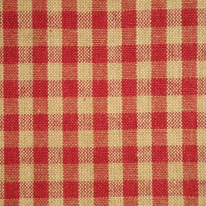 Dunroven House Check Red Tea Dye Primitive Woven Cotton Homespun Fabric FAT QUARTER | Christmas Cabin Farmhouse Quilt Curtain Sewing Fabric
