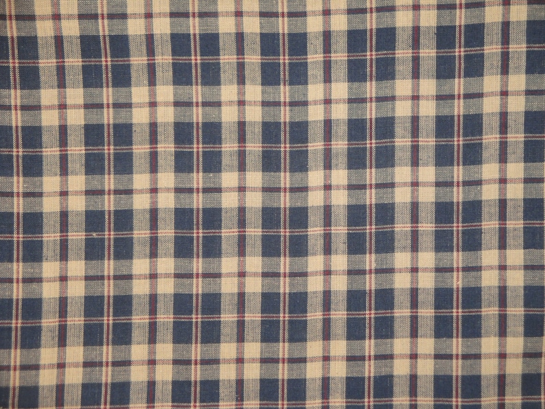 Country Cupboard Navy Plaid Woven Cotton Homespun Material - Etsy