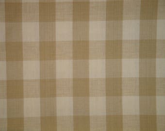 Dunroven House Wheat And Cream Buffalo Check Cotton Homespun Fabric | Cotton Home Decor Fabric | Primitive Rustic Country Farmhouse Fabric