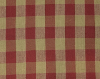 Dunroven House Buffalo Check Fabric | Red Tea Dye Buffalo Check Homespun Fabric | Farmhouse Check Cotton Quilt Apparel DIY Home Decor Fabric