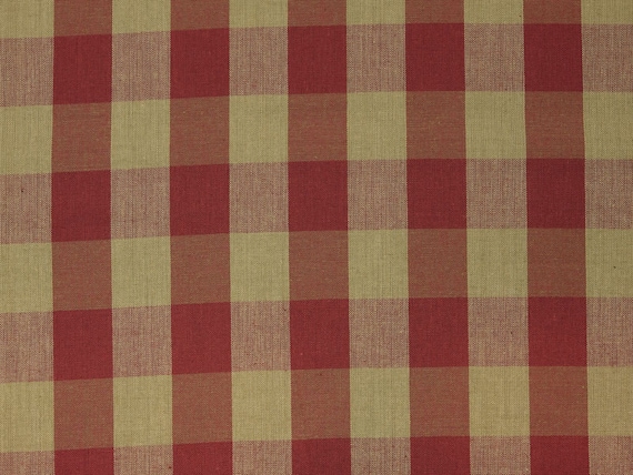 Dunroven House Buffalo Check Fabric | Red Tea Dye Buffalo Check Homespun Fabric | Farmhouse Check Cotton Quilt Apparel DIY Home Decor Fabric