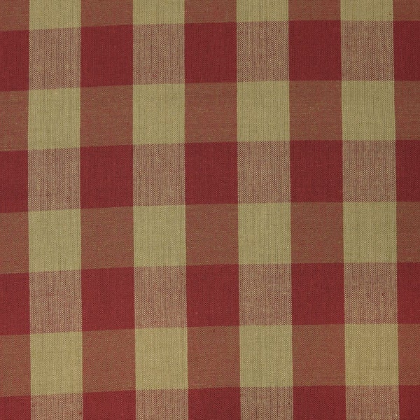 Dunroven House Buffalo Check Fabric | Red Tea Dye Buffalo Check Homespun Fabric | Farmhouse Check Cotton Quilt Apparel DIY Home Decor Fabric