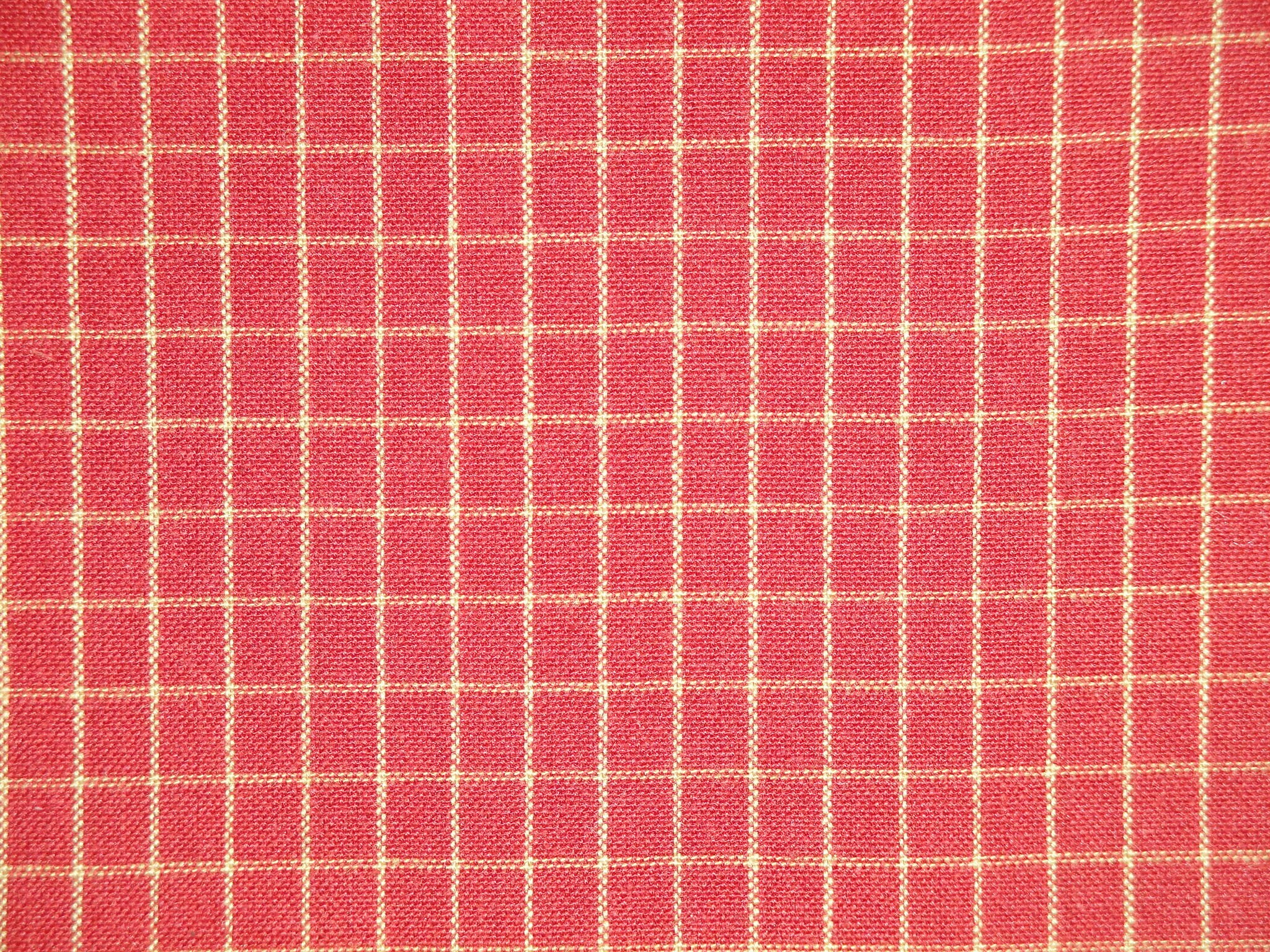 Red and Tea Dye Woven Small Window Pane Plaid Cotton Homespun | Etsy