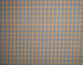 Country Blue Small Check Fabric | Primitive Blue Check Fabric | Woven Cotton Quilt Doll Making Craft Apparel Home Decor Sewing Fabric