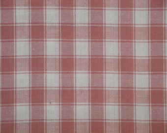 Dunroven House Pink White House Check Homespun Fabric | Cabin Country Cottage Farmhouse Check Home Decor Nursery Sewing Fabric FAT QUARTER