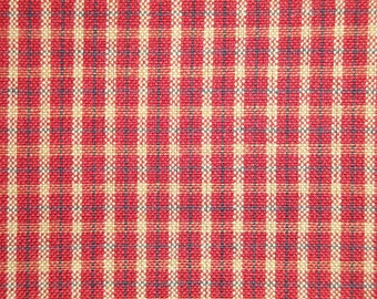 Small Plaid Homespun Fabric FAT QUARTER | Americana Cotton Quilt Fabric | Sewing Apparel Craft Home Decor Doll Making Curtain Woven Fabric