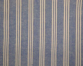 Diamond Textiles Blue Americana Stripe Homespun Fabric | Primitive Farmhouse Country Cottage Cabin Home Decor Quilt Apparel Fabric