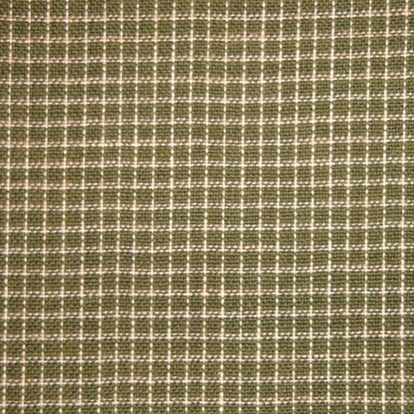 Dark Sage Green Mini Window Pane Cotton Primitive Homespun Material | Home Decor Quilt Curtain Apparel Doll Making Sewing Material