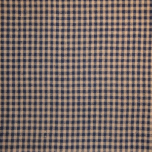 Check Cotton Homespun Fabric | Small Navy And Natural Tan Check Fabric | Rag Quilt Fabric | Wreath Making Fabric | Woven Home Decor Fabric