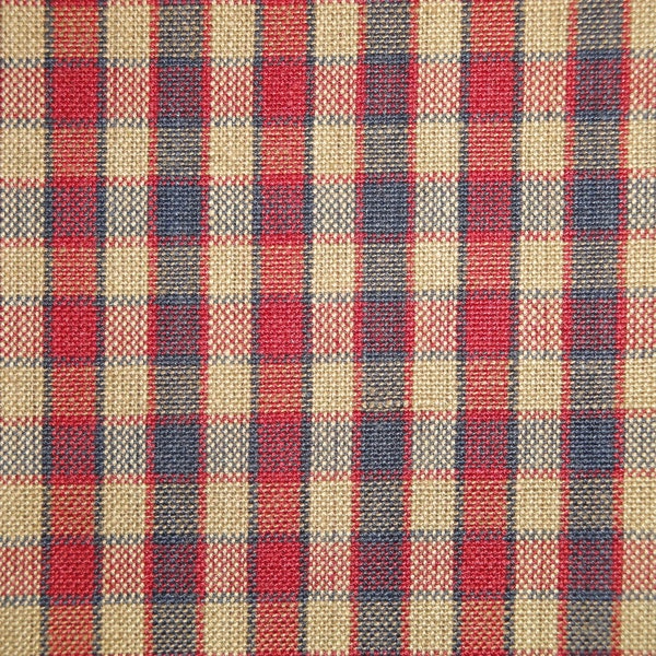 Dunroven House Americana Plaid Cotton Homespun Sewing Fabric | Blue Red Tea Dye Plaid Fabric | Quilt Crafting DIY Apparel Home Decor Fabric