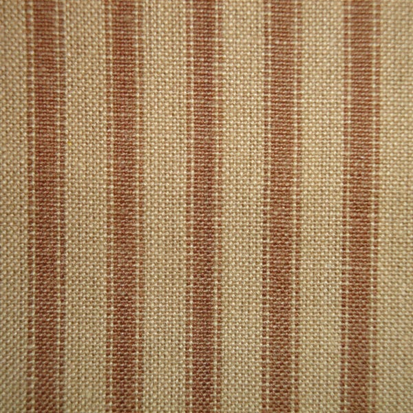 Dunroven House Homespun Ticking Tea Dye And Brown Stripe Fabric | Primitive Brown Stripe Fabric | Cotton Quilt Fabric | Home Decor Fabric