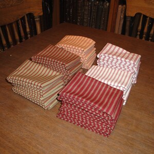 Red Ticking Fabric Red Stripe Homespun Fabric Cotton Twill Ticking Fabric Ticking Fat Quarters Fat Quarter Bundle Of 6 image 8