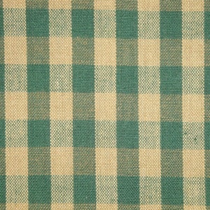 Large Check Green And Tea Dye Primitive Woven Cotton Homespun Fabric | Country Cabin Farmhouse Curtain Apparel Home Decor Sewing Fabric