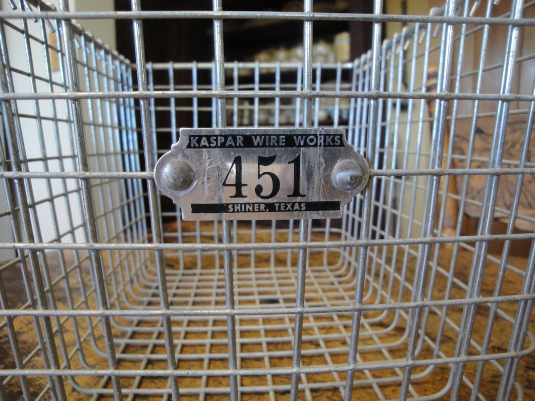 Old Antique Vintage Wire Gym Basket Kaspar Wire Works Shiner Texas