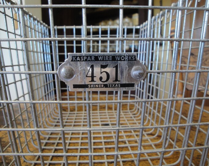 Old Antique Vintage Wire Gym Basket Kaspar Wire Works Shiner Texas
