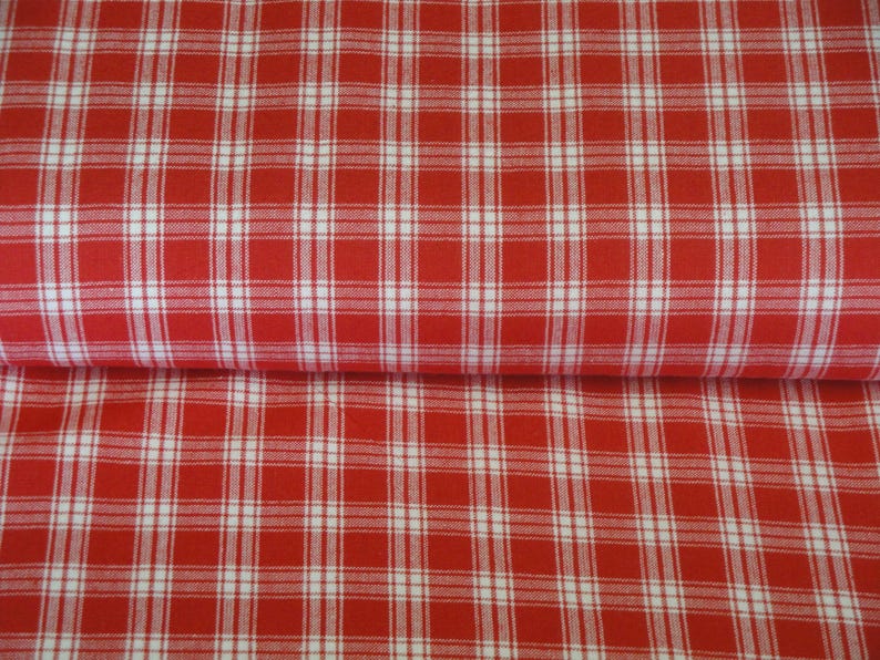 Diamond Textiles Providence Red White Large Plaid Fabric | Farmhouse Country Cottage Cabin Home Decor Quilt Apparel Doll Making Fabric image 3