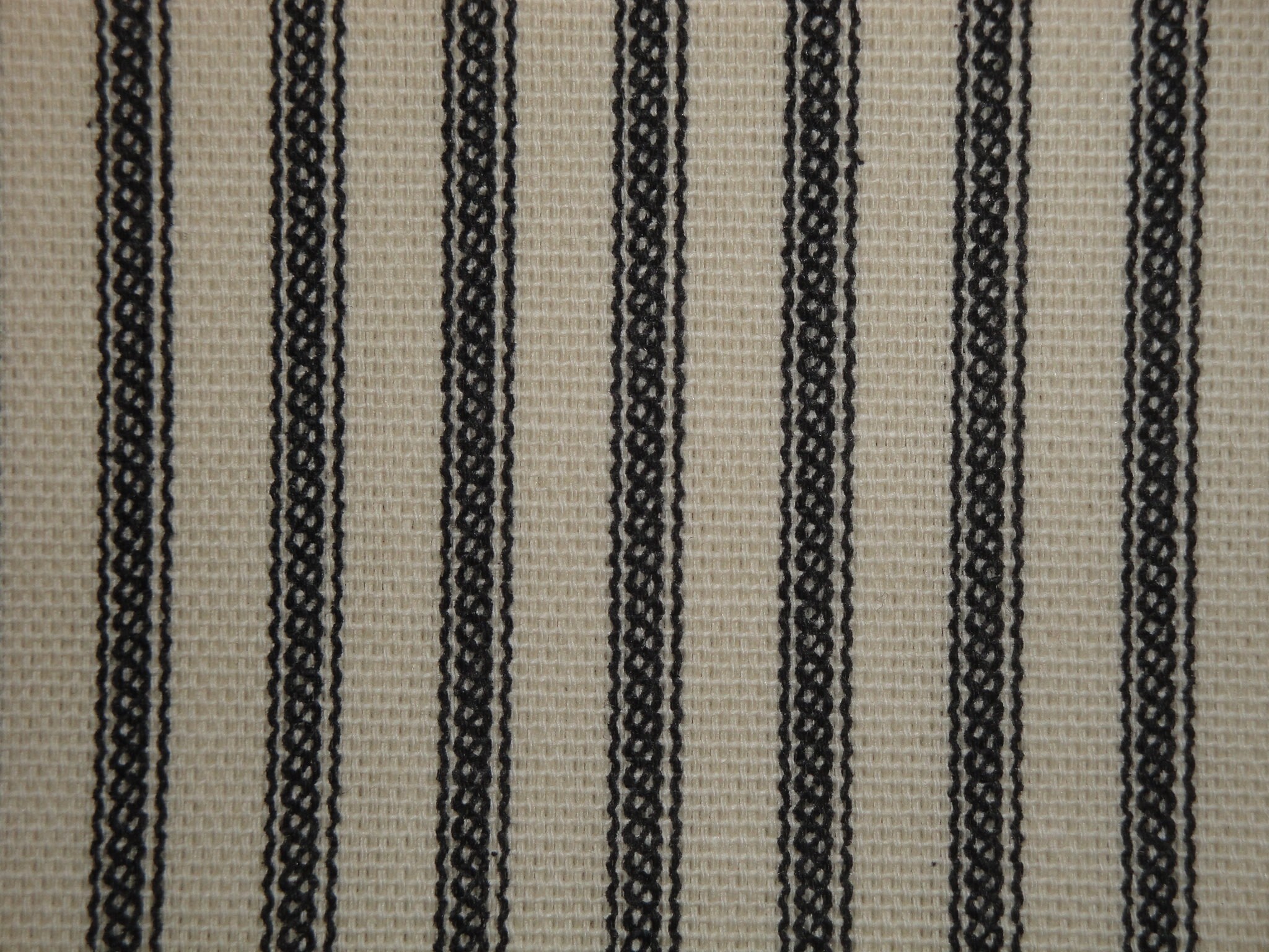 Premier Prints Classic Farmhouse Ticking Stripe Fabric Black / White