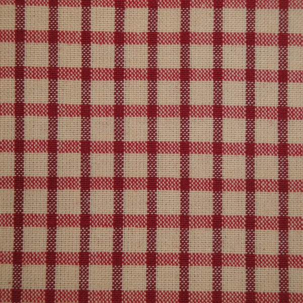 Diamond Textiles Americana Red Windowpane Plaid Homespun Fabric | Primitive Farmhouse Country Cottage Cabin Home Decor Quilt Apparel Fabric