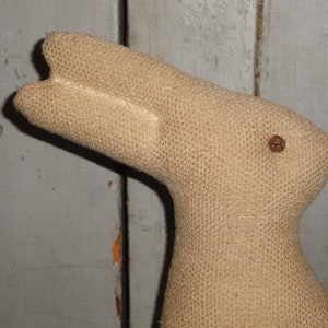 Primitive Handmade Red Stripe Woven Grain Sack Fabric Rabbit ...