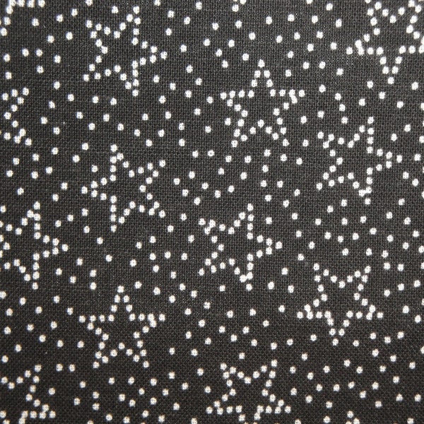 Fabric Traditions Black Star Fabric | Cotton Sewing Quilt Apparel Doll Making Home Decor Fabric Black With White Stars And Dots