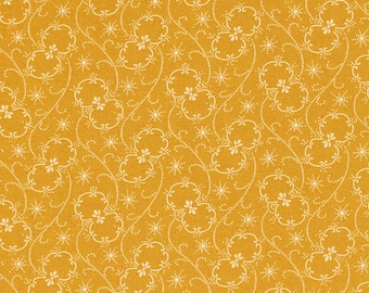 Antique 1890 Yellow Calico Fabric 