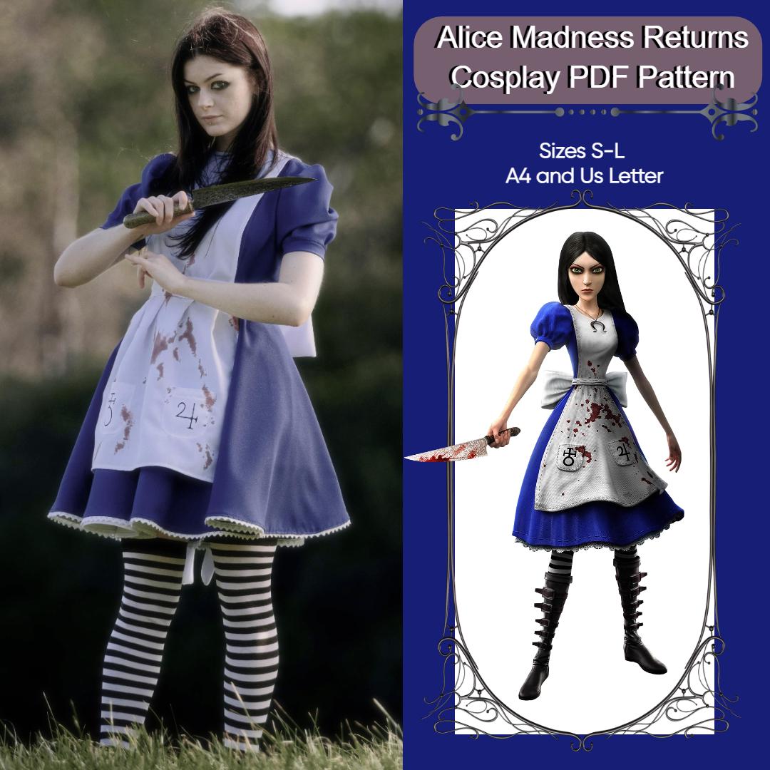 Alice Madness Returns Alice Dress and Apron Cosplay Pattern PDF.