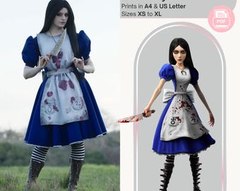 UPDATED Alice Madness Returns Alice Dress and Apron Cosplay Pattern PDF.